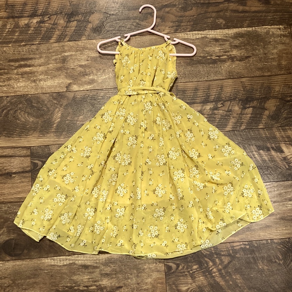 Bailey’s Blossom 12-18m floor length summer gown yellow floral print